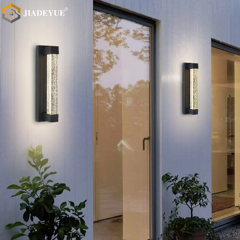 Outdoor waterproof crystal wall lamp IP65 simple modern courtyard entrance balcony garden exterior wall lamp