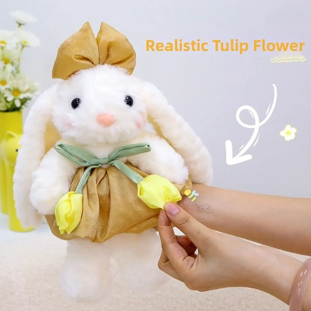 

Creative Big Ear Bunny Plush Doll Bow Tie Tulips Stuffed Animals Rabbit Toy Soft Comfortable Rabbit Plush Toy Birthday Parties