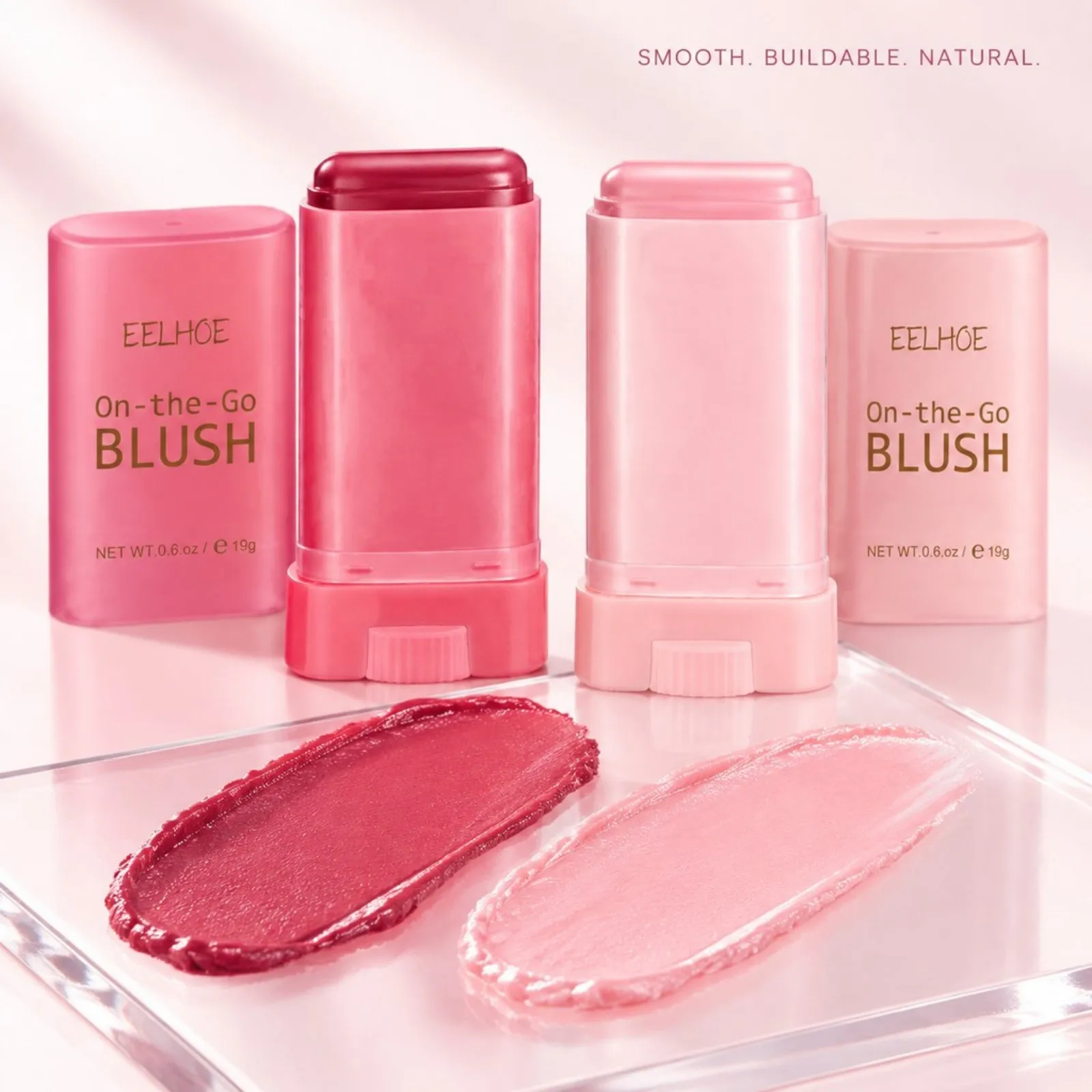 Make Up Functional Blush Stick Face Pink Cream Cheek Blusher Cosmetics 3 in 1 Makeup Tubes Easy Color Waterproof Cosmetics 19g