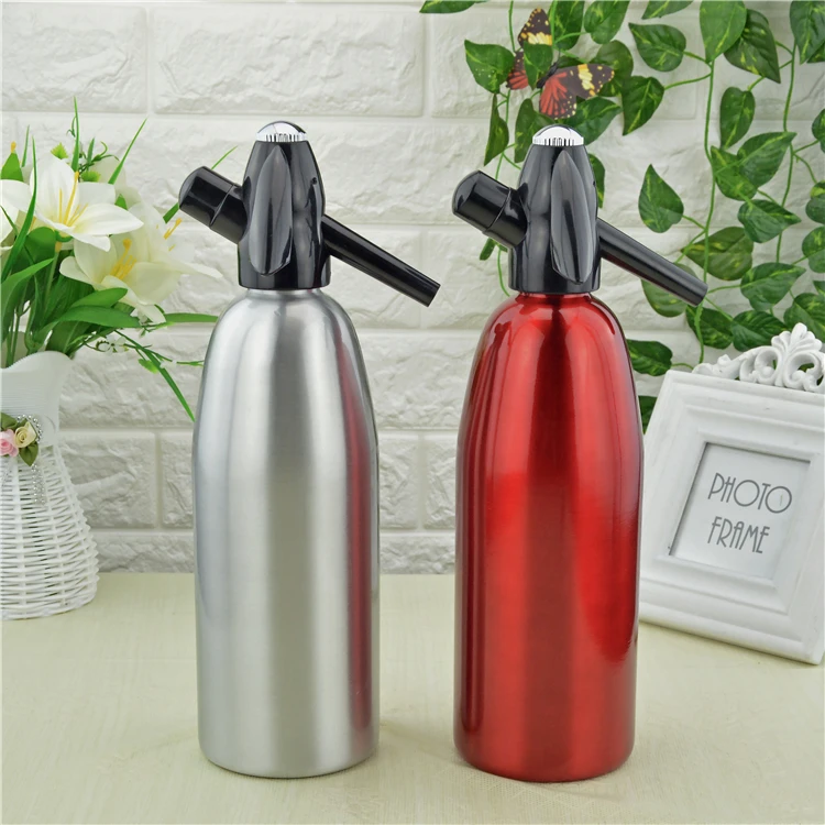 Manual 1L Soda Siphon CO2 Dispenser WATER Bubble Generator Cool Drink Cocktail Soda Machine Aluminum Bar DIY Soda Maker