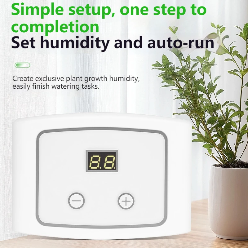Humidity Sensing Automatic Watering Device Adjustable Drip Head 3 Protection Functions Smart Plant Waterer for Home Garden