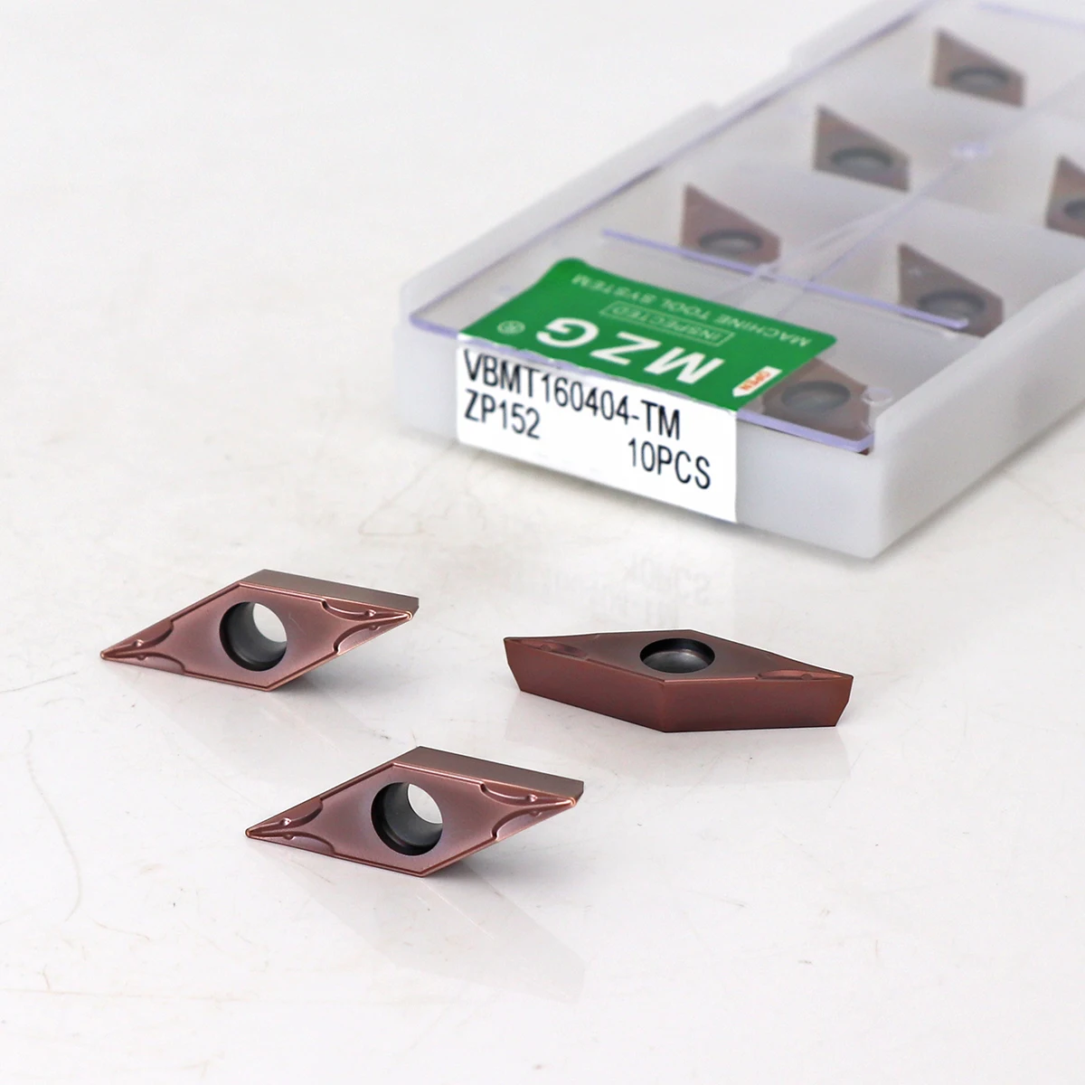 MZG 10pcs VBMT160404 VCMT160404 VBMT160408 VCMT160408 for Steel Aluminum Alloy Stainless Steel Carbide Turning Insert VBMT VCMT - view 2