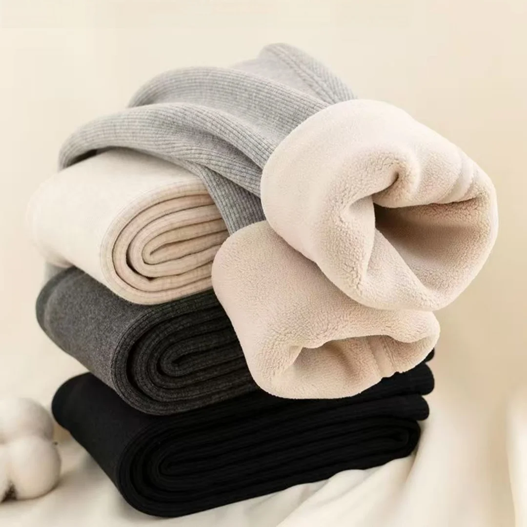 2-10Y Fleece Girls Leggings with Bear Label Kids Pants Warm Girls Autumn Clothes Warm Children's Trousers Slim Kids Leggings