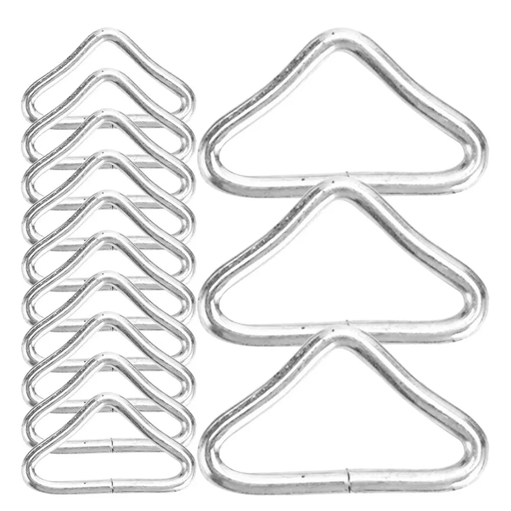 72Pcs Trampoline Replacement Parts Galvanized Steel Triangle Buckle Metal Triangle Ring Connectors V-Shaped Rings