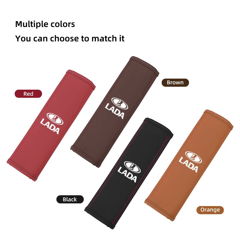 Leather Car Seat Belt Cushion Safety Belt Shoulder Pad Accessories For Lada Niva 2107 Priora Largus 2106 Granta Kalina Samara