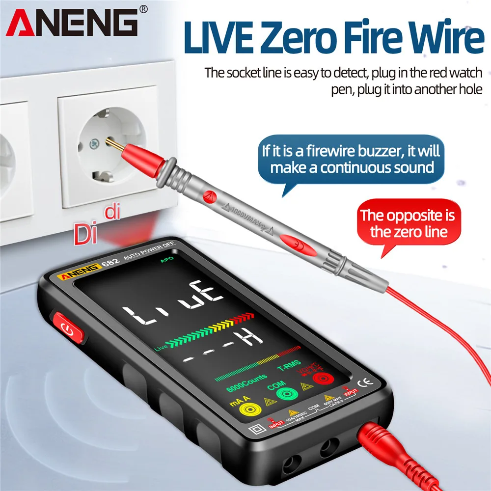 

ANENG Smart Multimeter AC/DC Current Voltage Non-Contact VA Reverse Display Rechargeable Electric Professional Tester Tools