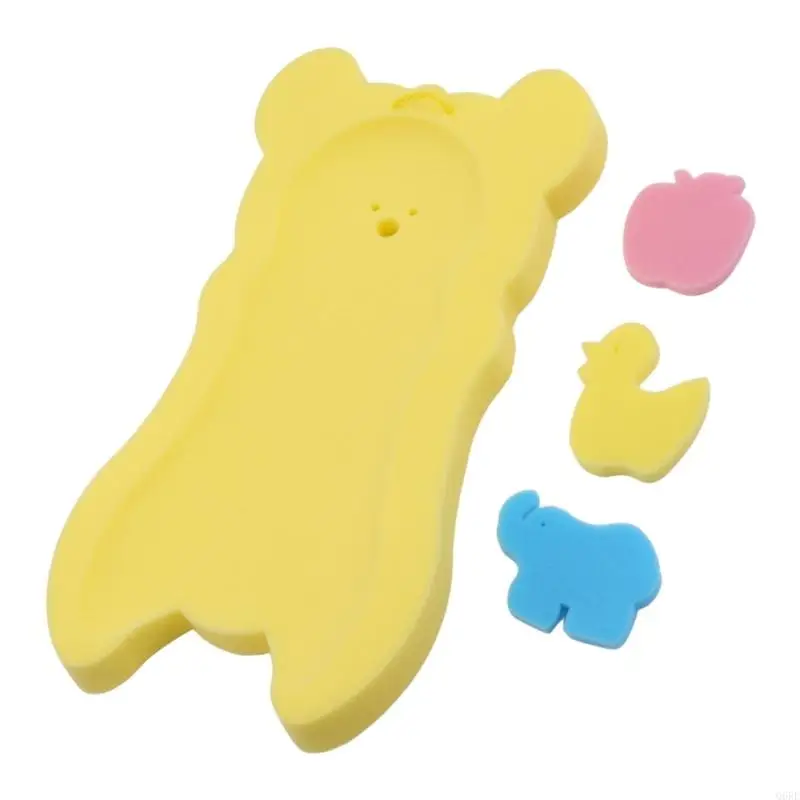 Q6RE Sponge Baby Bath Mat Non-slip Sponge Mat Anti-skid Bathtub Infant Bath Pad Newborn for Seat for Baby Care Accessories