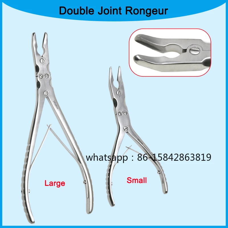 Autoclavable Bone Rongeurs Curved Double Action Bone Rongeurs Orthopedics Surgery Instruments 2-6mm Head