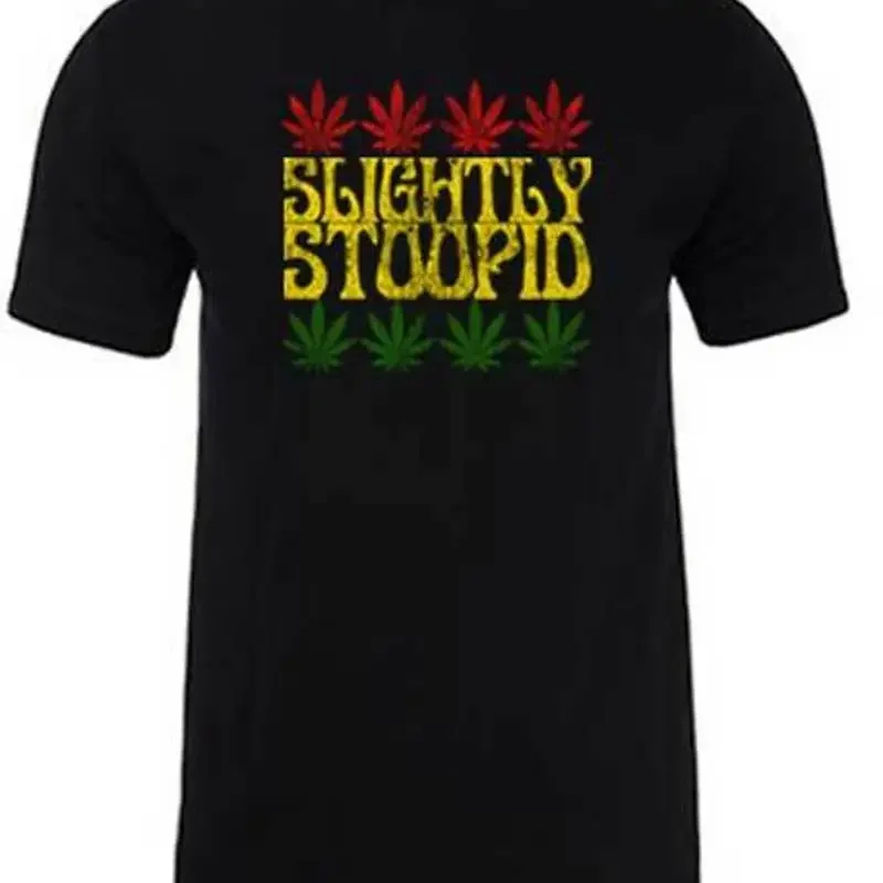 Slightly Stoopid Rasta Leaf Distressed Print T Shirt New Medium Only