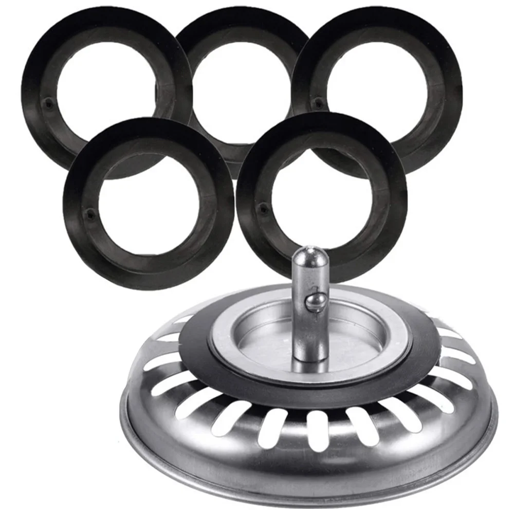 

5Pcs Highquality Sink Strainer Washers Rubber Bath Plug Seals Easy to Clean Sink Plug Seal Strainer Seal Sealing Gasket