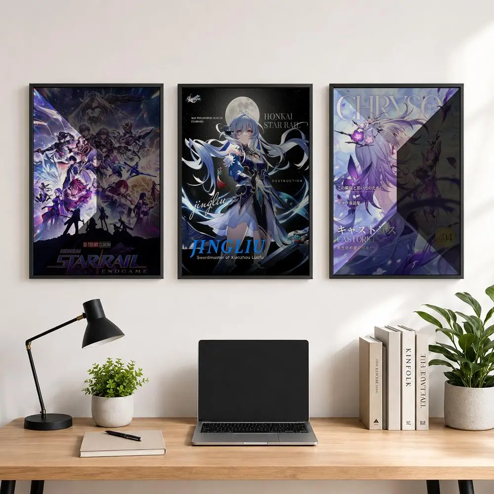 game Honkai Star Rail Poster Poster Large Unframed Wall Art Modern Minimalist Decor Print for Living Room Home