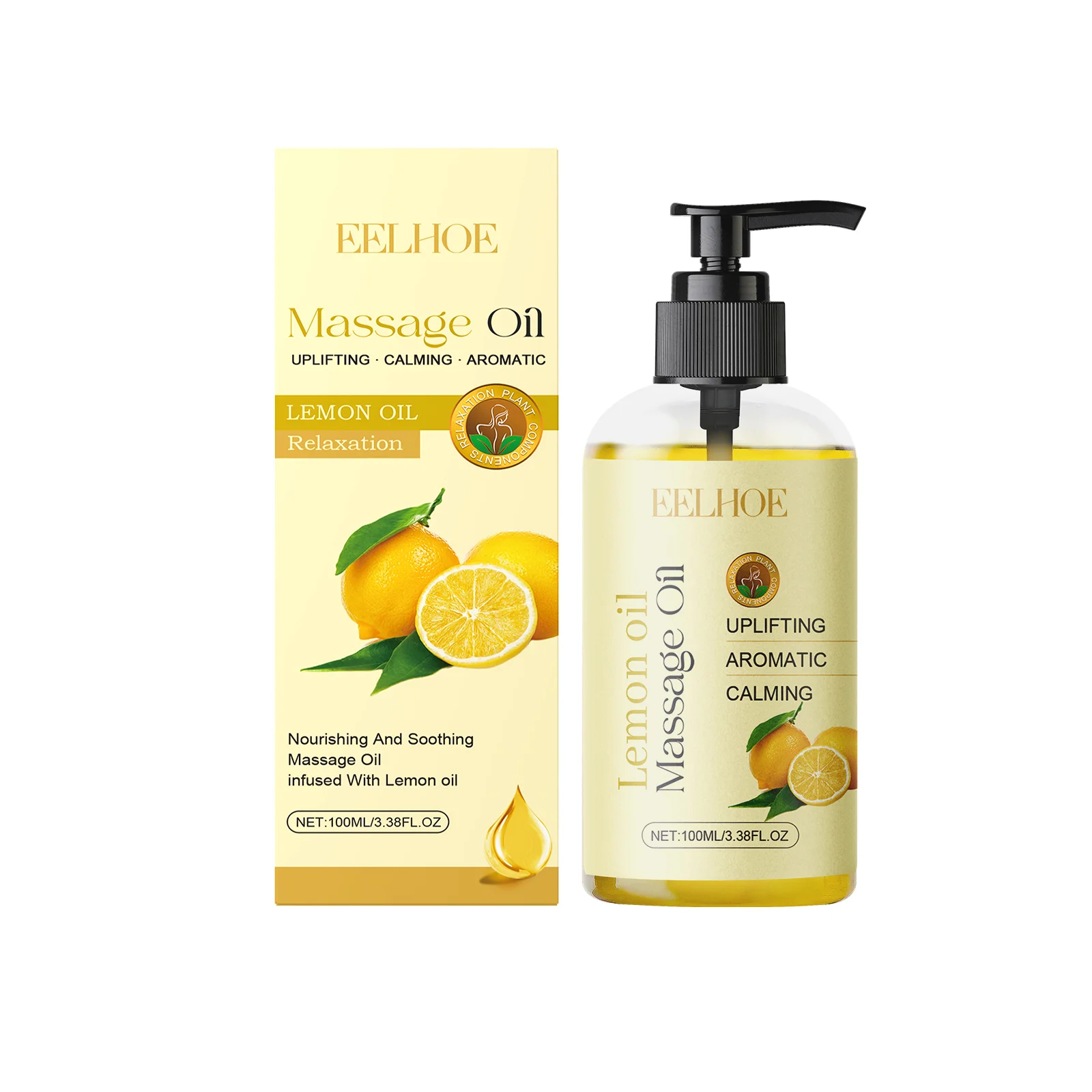 

EELHOE Lemon Body Nourish Oil Relieve Dryness Massage Skin Tender Epidermis Replenish Fluids Improve Roughness Body Tighten Oil