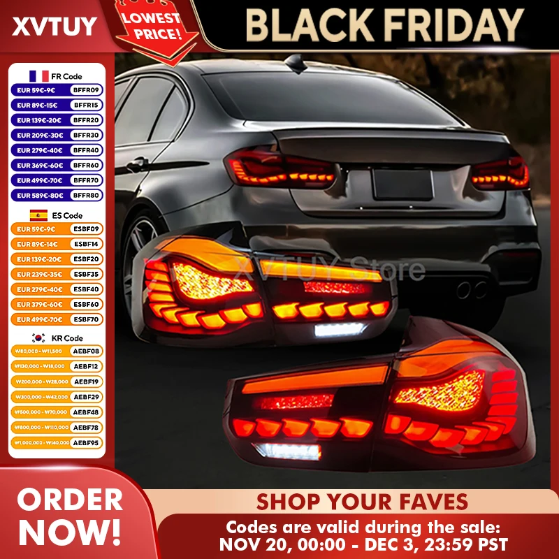 

Taillight Assembly for BMW 3-series F35 F30 LED Running Light 2012-2018 Rear Lights Turn Signal Lamp Reversing Brake Fog Lamp