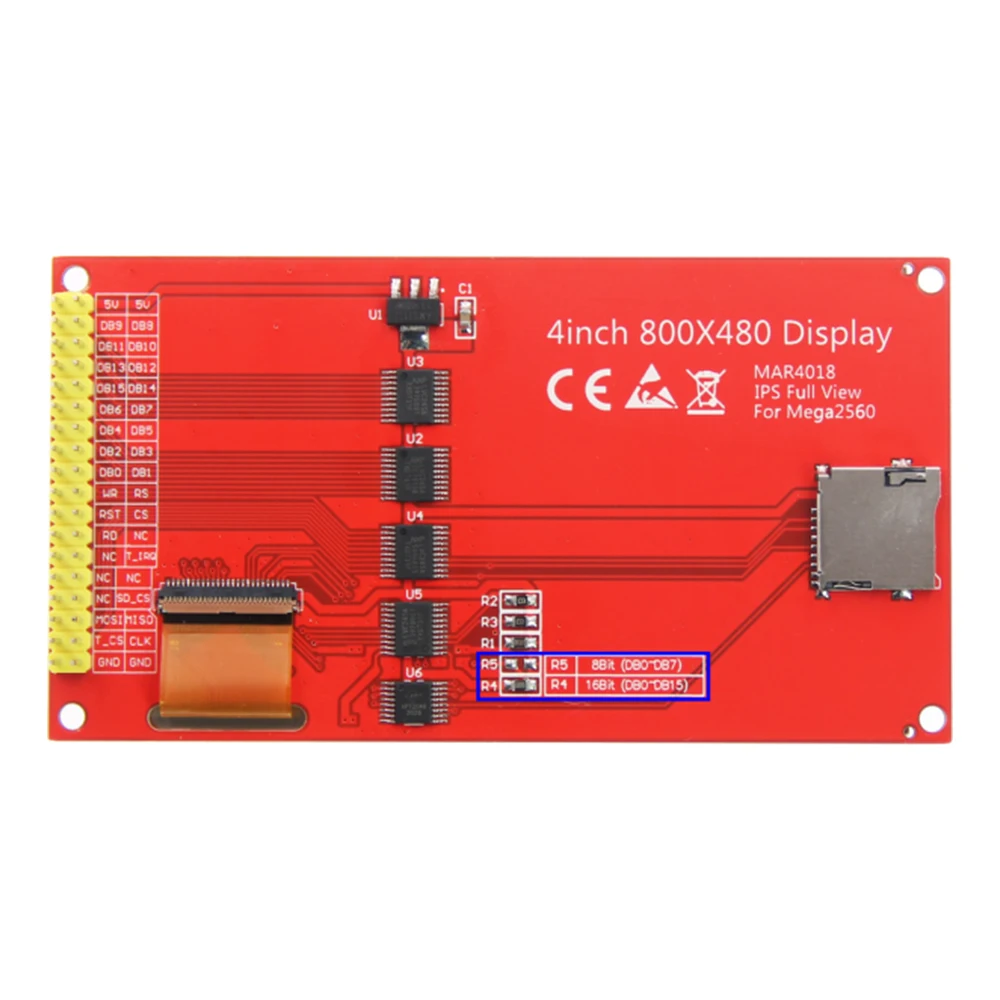 Imagem -03 - Tft Lcd a Cores Touch Display Module Pode Ser Inserido Diretamente em Arduino Mega2560 Development Board 800x480 Ips Screen 4