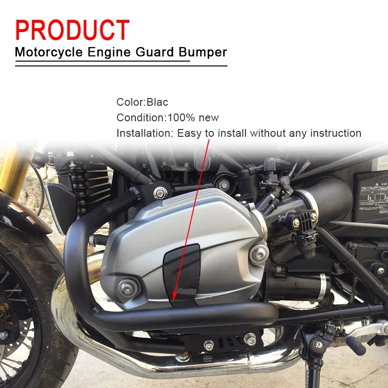 Crash Bars Engine Guard Frame Protector Slider Bumper For BMW R Nine T NineT R9T Racer Scrambler Pure Urban 2014-2022 Motorcycle