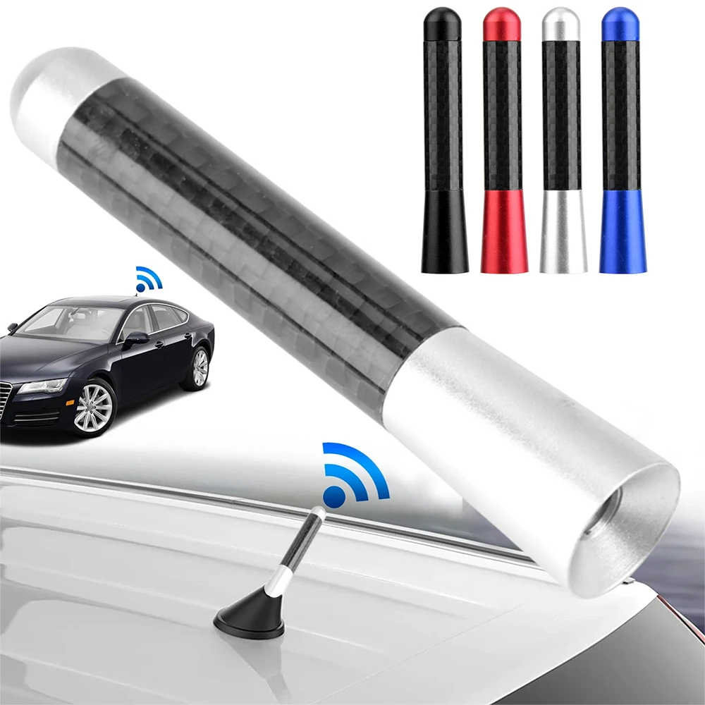 

Universal 3 Car Antenna Carbon Fiber Screw Radio Short Antenna Modification FM/AM Aluminium Alloy Antenna Radio