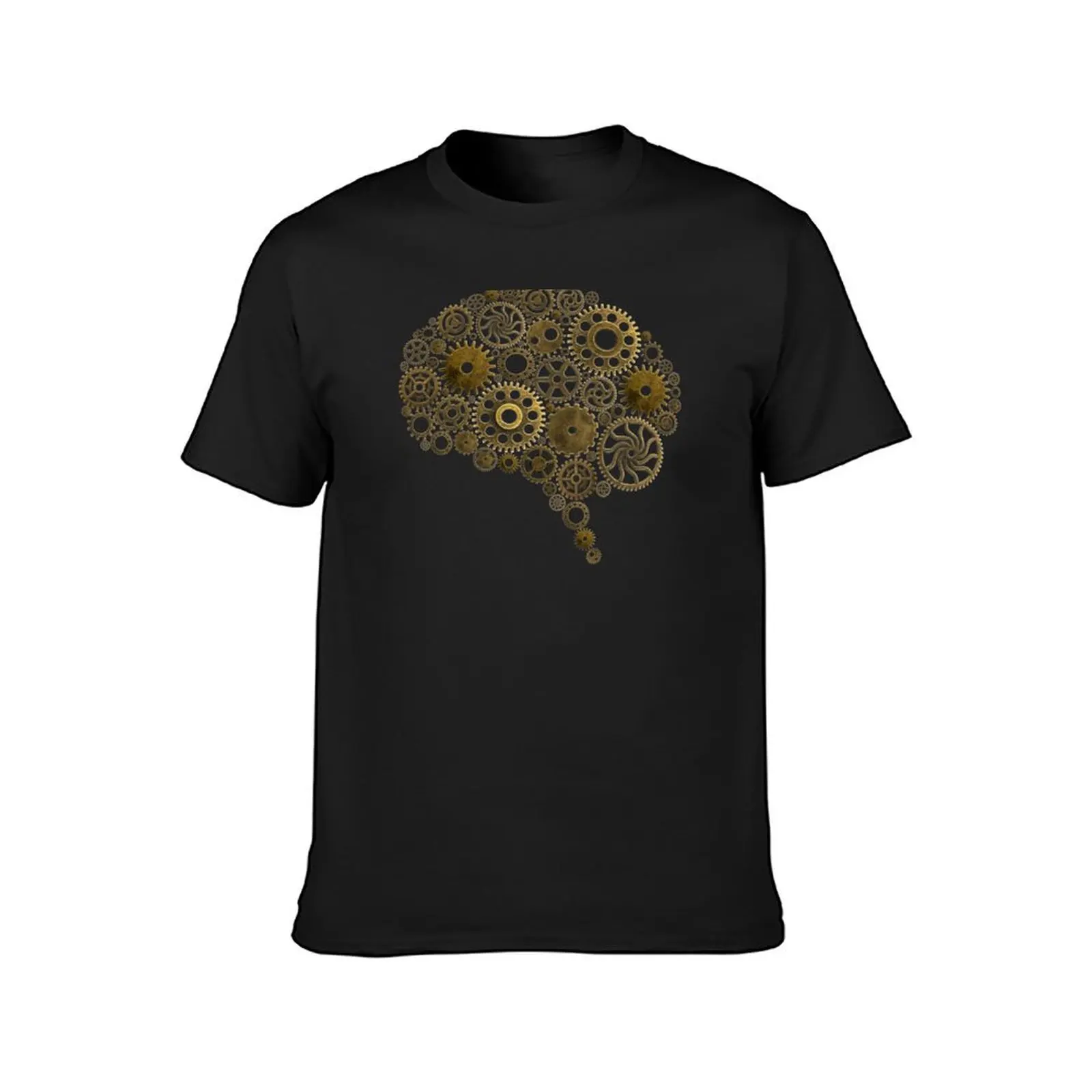 Brain build out of cogs Innovation with ideas and concepts T-Shirt heavyweights cute clothes blacks Blouse Men's cotton t-shirt