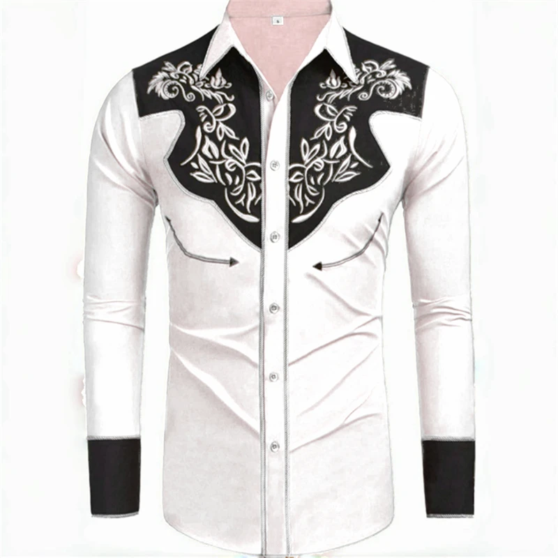 20 -color men\'s shirt long -sleeved shirt retro western denim big size loose cardigan long -sleeved casual shirt soft fabric