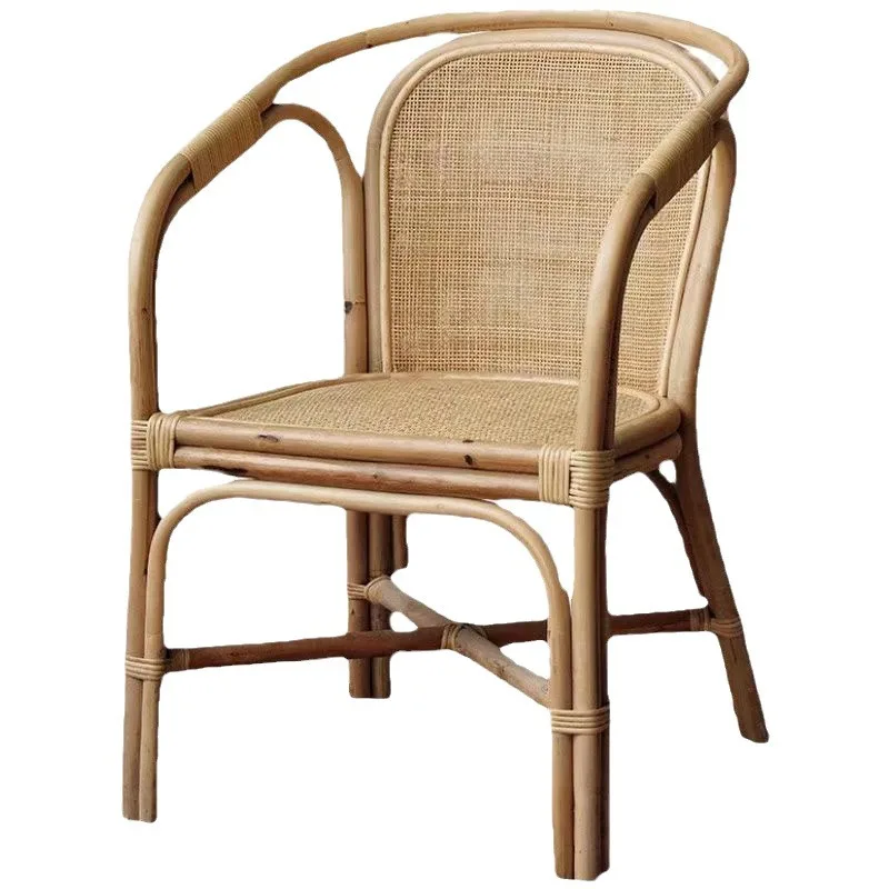 

Indonesian natural agate rattan chair balcony leisure chair Nordic rattan chair courtyard backrest