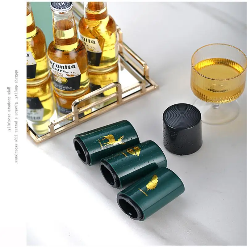 Creative Magnetic Automatic Beer Bottle Opener Kitchen Stainless Steel Press Lid Beer Corkscrew Tools Portable Bar Gadgets