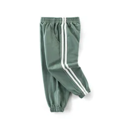 2-8T Toddler Kid Baby Boys Girls Clothes Cotton Striped Pants Casual Plain Loose Bottom Infant Clothing Fall Childrens Trousers