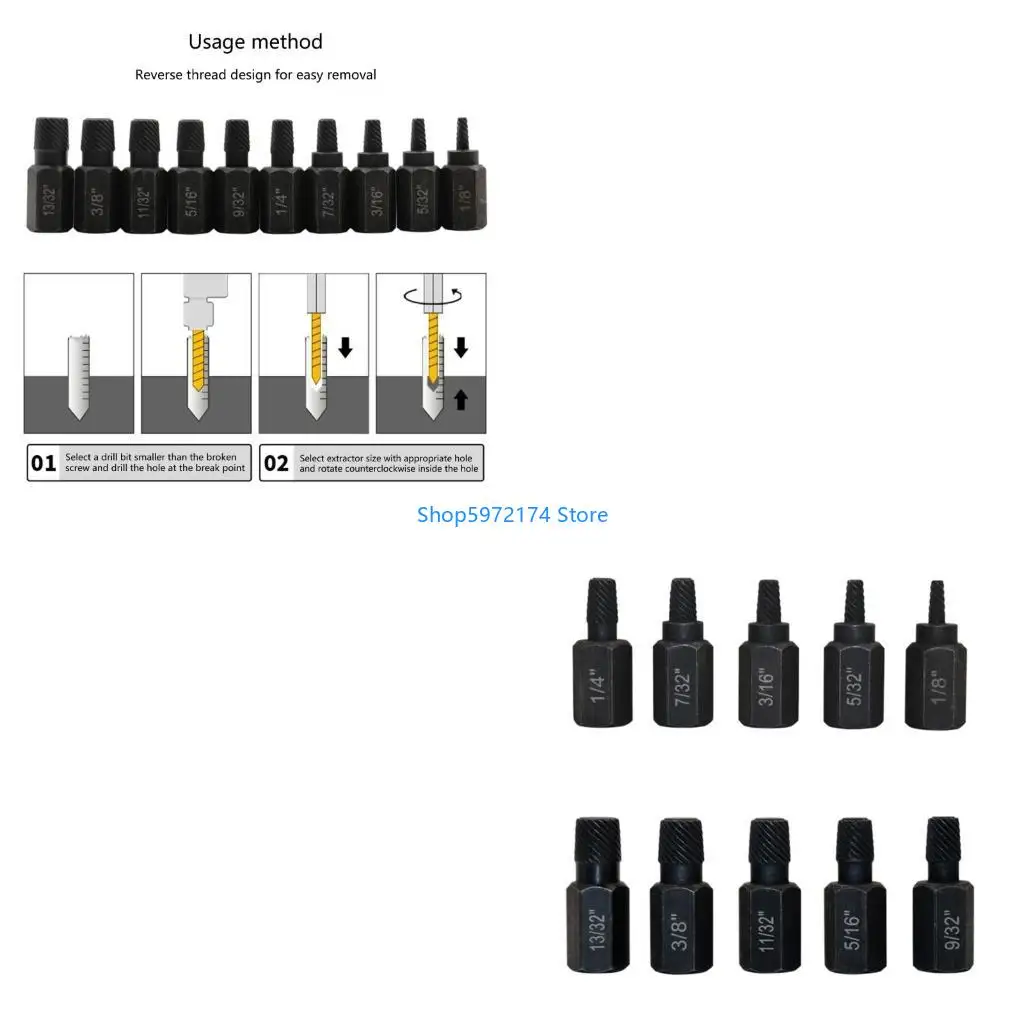 Y3NB High Quality Screw Extractor Set for Removing Tricky, Stripped. Damaged, Broken Screws, Bolts Screw Extractor Tools