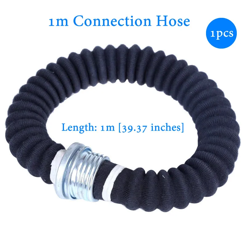0.5 m/1 m 40mm Rubber Gegolfde Buis Gas Stofmasker Filter Aansluitleiding RD40 Interface Snorkel Slijtvaste ademhalingsbuis