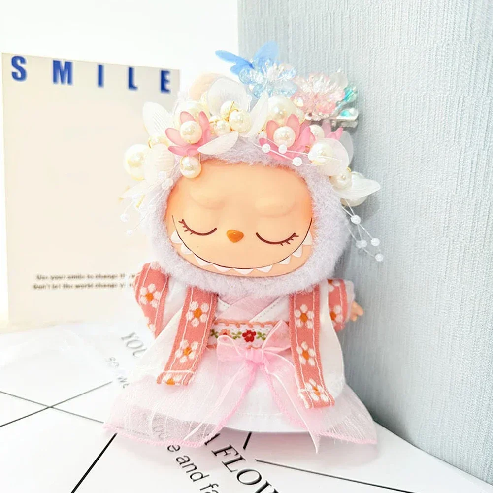 Mini Doll'S Clothes Outfit Accessories for Korea Kpop Exo Labubu Idol 10cm Cotton Doll Antique Hanfu Set Ancient Clothing Gift