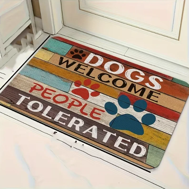 Cute Cartoon Dog Pattern Door Mat with 
