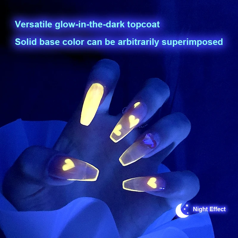 AS 15 ml Lichtgevende Gel Nagellak Glow In Dark Fluorescerende Top Coat UV LED Gel Semi-permanente Losweken Gel TopCoat Vernis