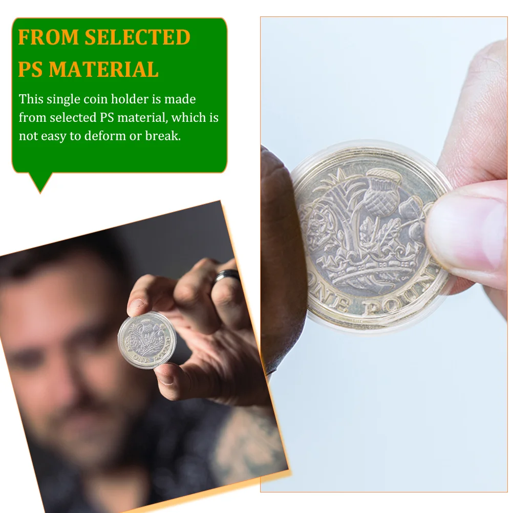 100pcs Coin Collection Box Clear Material Protective Organizer Storage Case for Collectors Key Safe Keeper