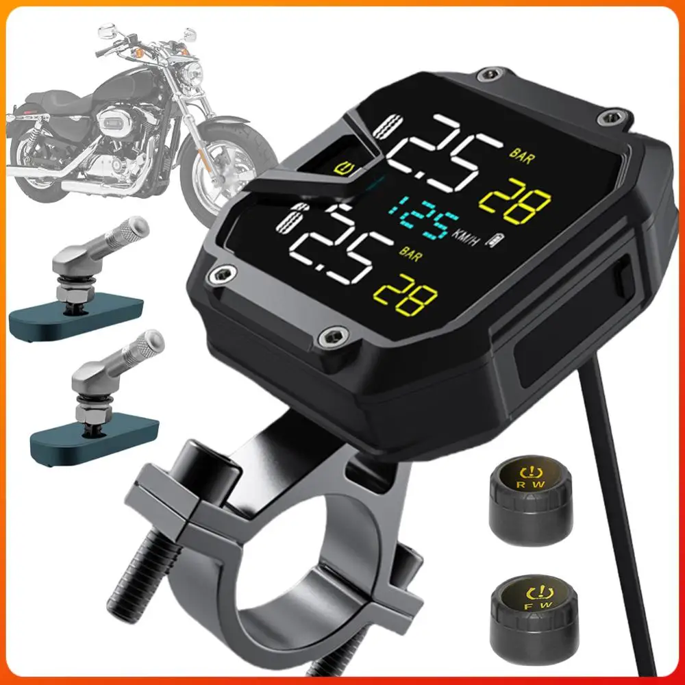 

Motorcycle TPMS Tire Pressure Monitoring System LCD Display Wireless Tire Pressure Monitoring System for Two Wheeled Motorcycle