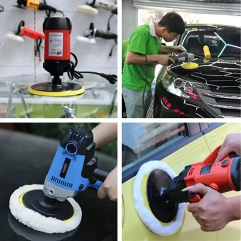 5Pcs/Set Wool Polishing Disc Waxing Buffing Sizes 75-180mm Car Paint Care Polisher Machine Pads For Auto Beauty Tool Accessories