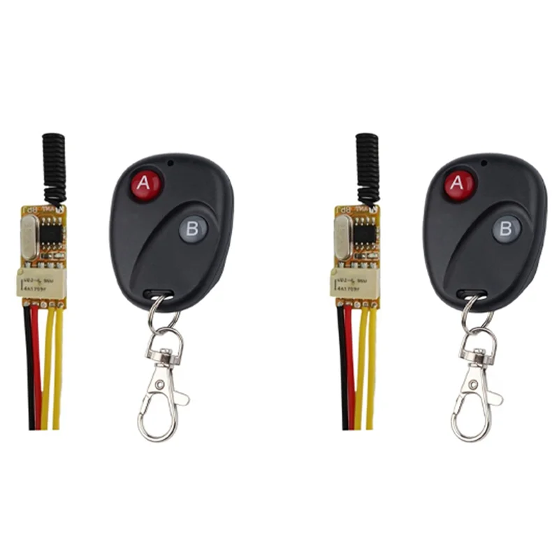 

CJSD-2X Мини-РЧ дистанционный переключатель 433 МГц 4,2 В 4,5 В 5 В 6 В 7,4 В 9 В 12 В Маленькие релейные контактные беспроводные переключатели NO COM NC