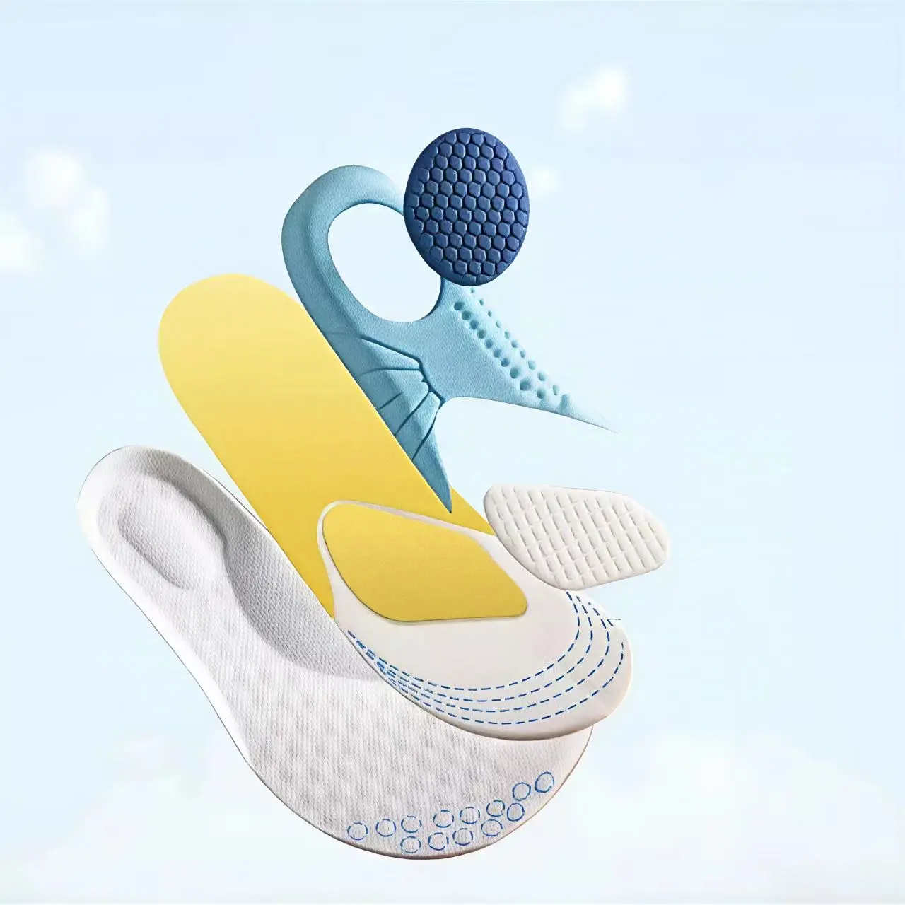 Children's Foam Shock-absorbing Insole Soft Comfortable Breathable and Anti Slip Cushioning Insole with Arch Support Can Be Cut