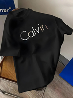 Calvin Men's T-Shirt Leisure Fashion Short Sleeve Cotton Tees High Quality Luxury Brand T-shirt Summer Streetwear Y2k+ Tops