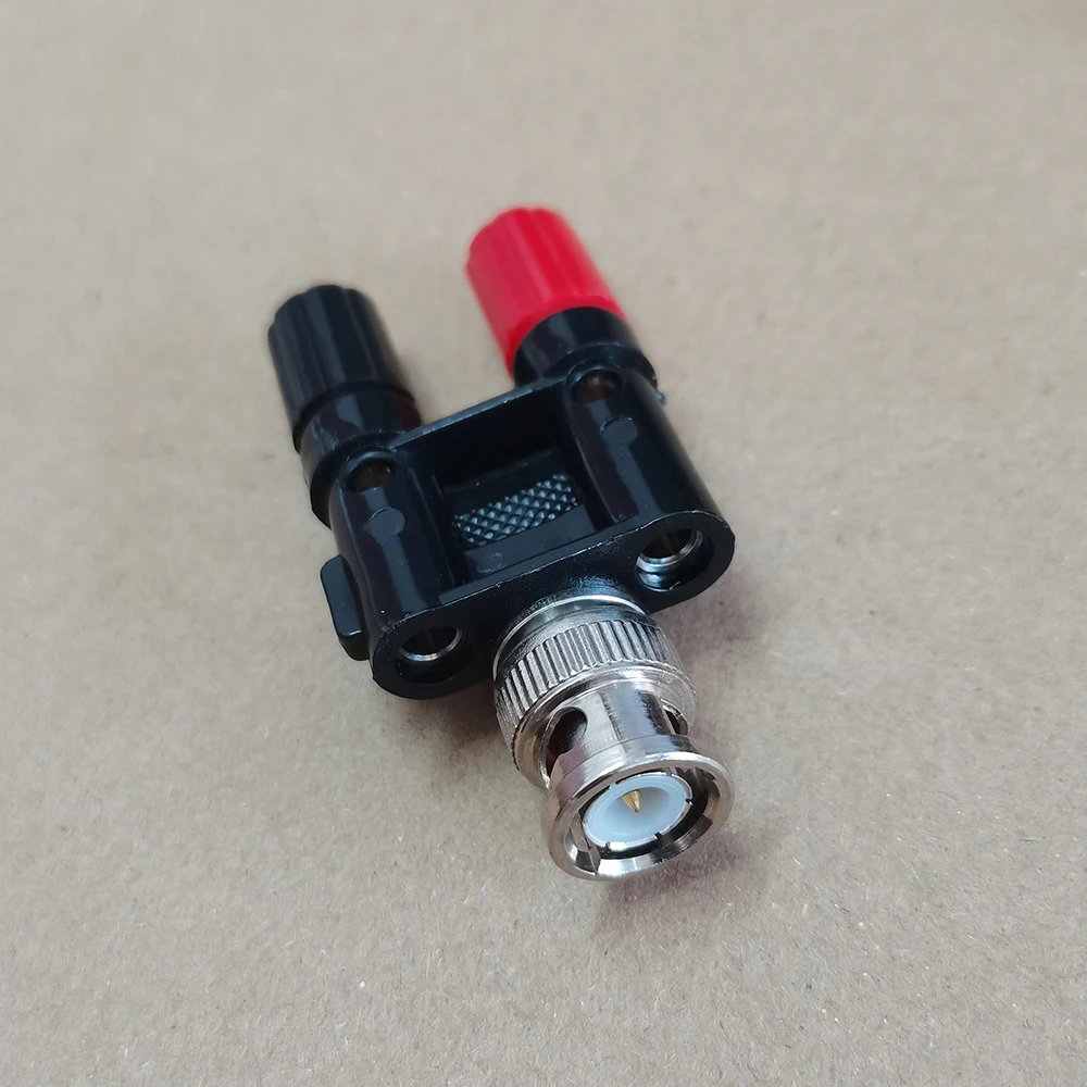 1 Stück BNC Q9 Adapter BNC Stecker auf zwei Dual 4mm Bananenstecker RF Koaxialverbinder BNC T-Stück 3-Wege-Splitter RF Adapter – Detail 6