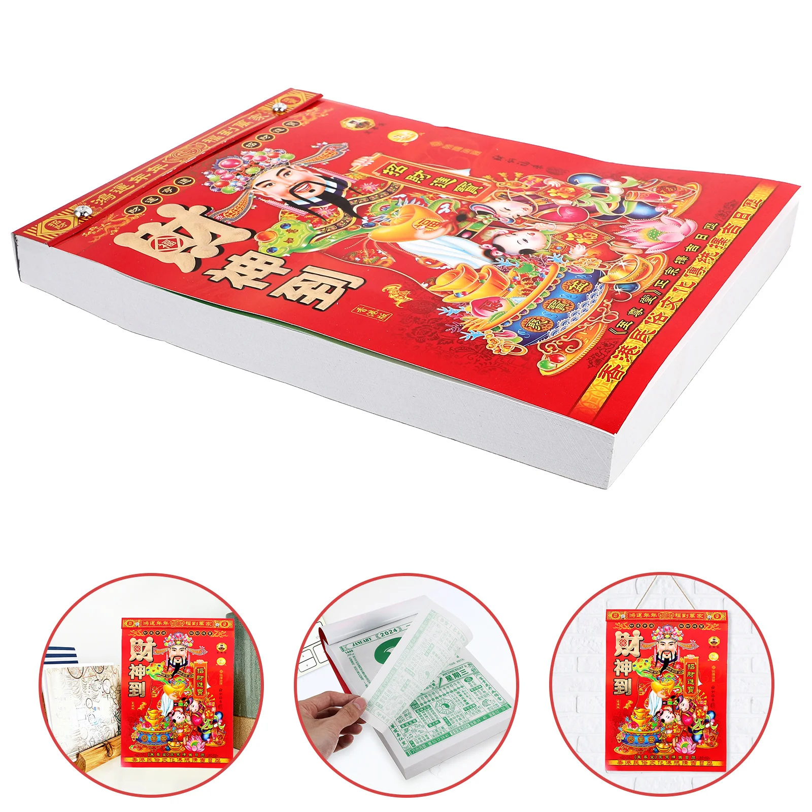 

Old Almanac Lunar Events 2024 New Year Calendar Hanging Decorate Traditional Chinese Style Paper Home