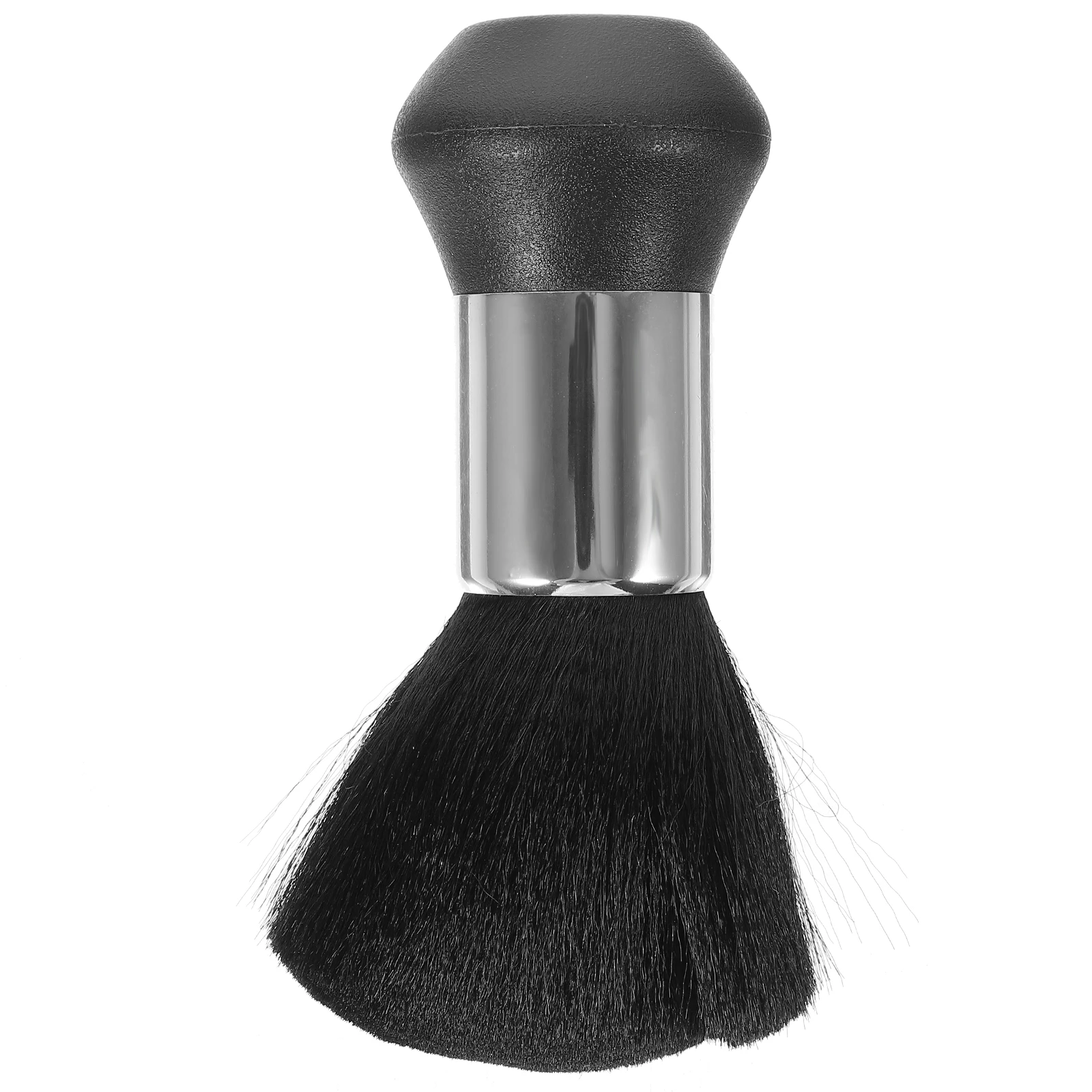 

1pc Soft Nylon Bristle Hairbrush Broken Hair Cleaning Neck Duster Tool Salon Use Round Handle Anti Skid Easy Clean