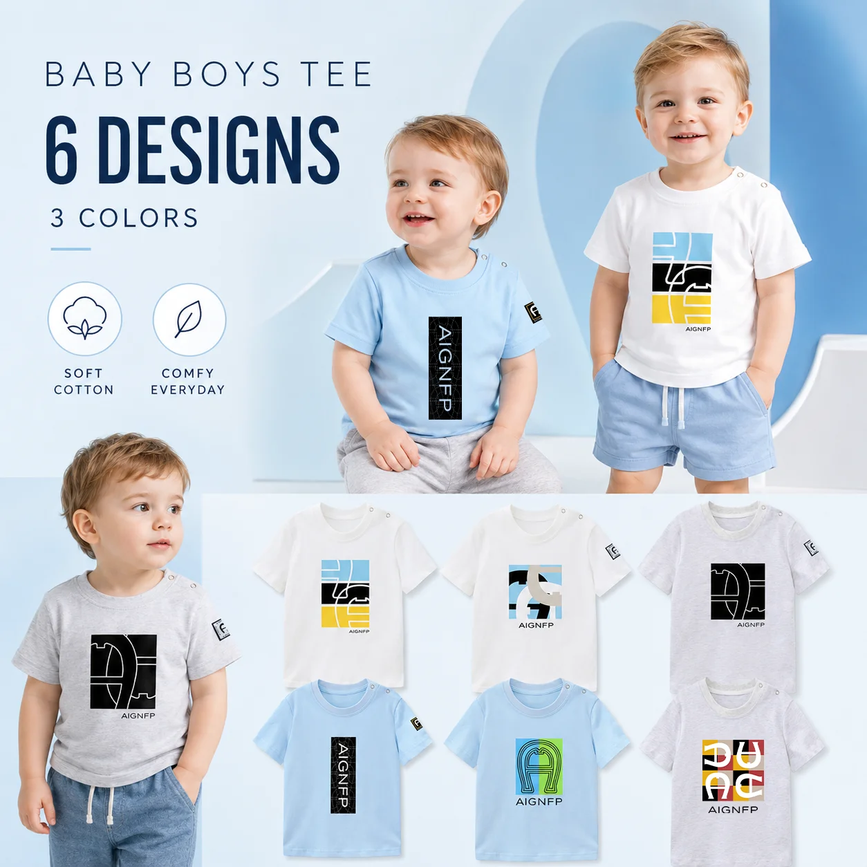 Newborn T-shirt Baby Summer Clothes 2026 New fashion casual wear Toddler Boys short sleeve %100cotton Tees Infant round neck top