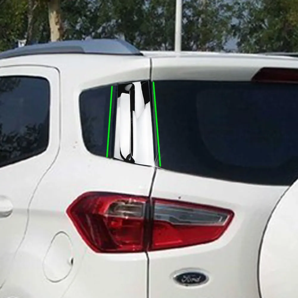 2Pcs ABS Chrome for Ford Ecosport 2013-2017  Car Rear Spoiler Side Wing Cover Decoration Trim Sticker Styling Accessories