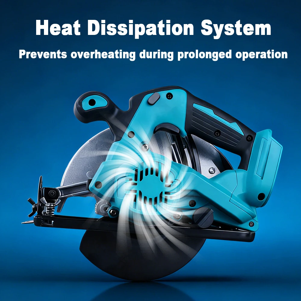 7 بوصة منشار دائري لاسلكي فرش منشار النجارة الكهربائية آلة قطع الألواح 0-45 °   قطع لماكيتا أو بطارية ديوالت