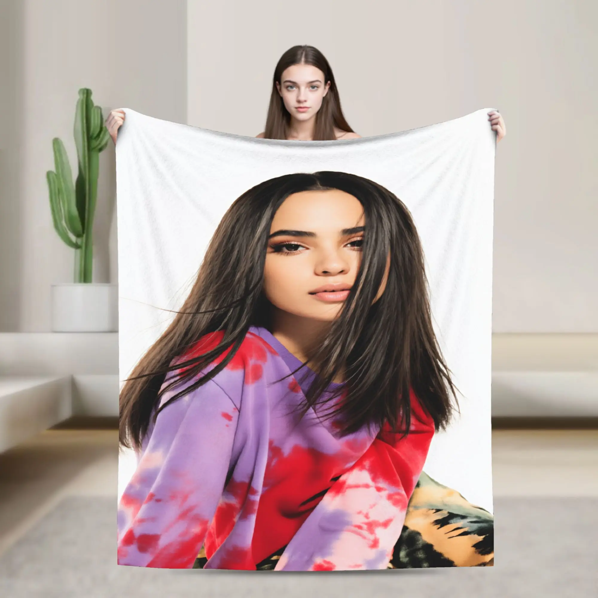 Actor Sofia Carson  Flannel Blanket Autumn  Warm Bedding Throws for Girls Boys Home Decor Funny Bedspread Sofa Bed Cover