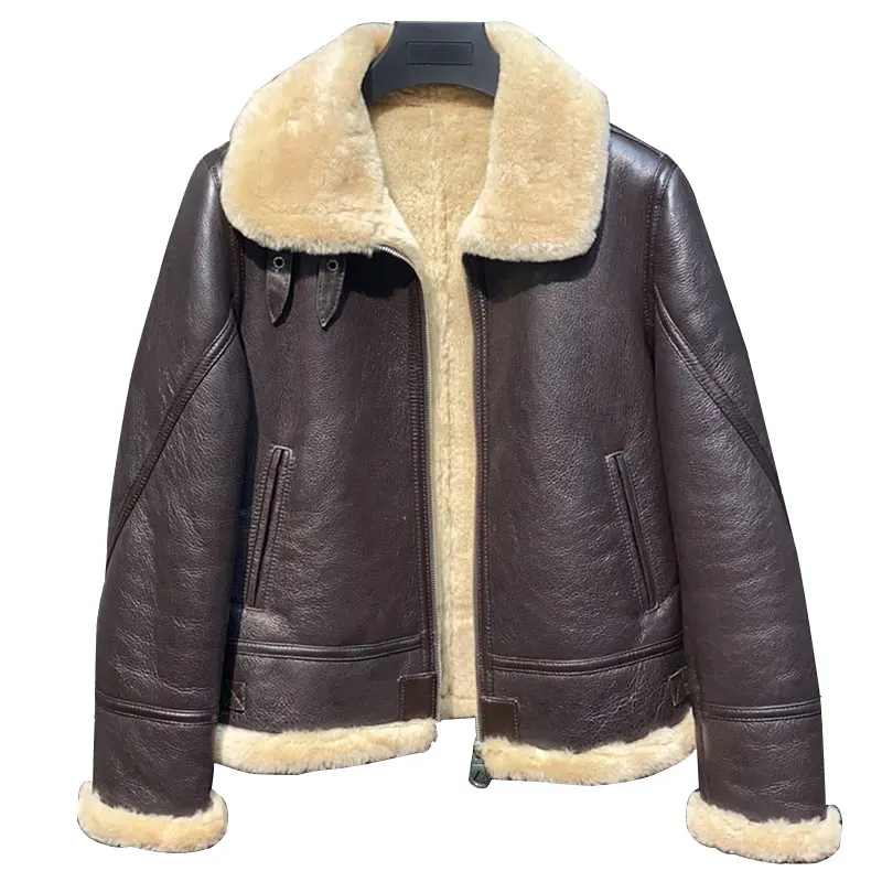 Cappotto in Shearling di montone genuino di alta qualità di lusso giacca in vera pelle di lana naturale per donna donna donna panno invernale