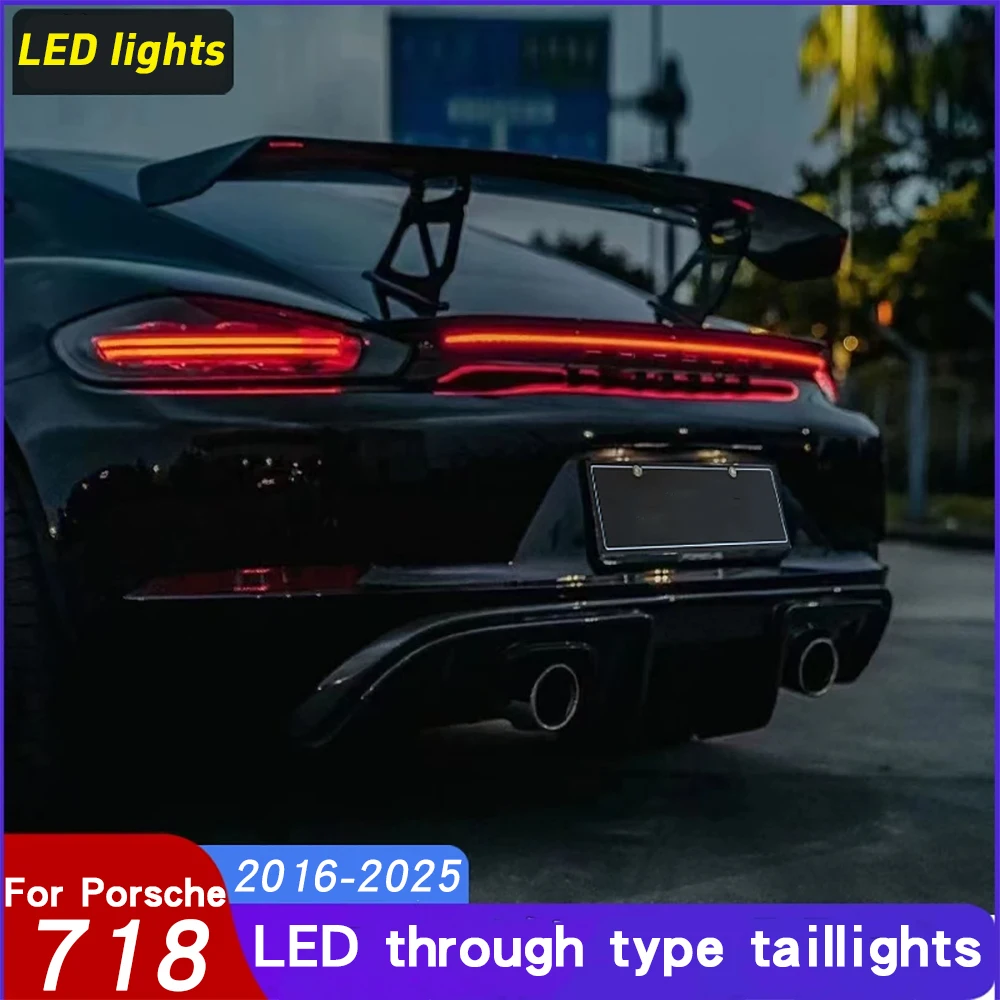 For Porsche 718 upgraded through flow sequential taillights Cayman taillight modification LED Dynamic Through-light Assembly