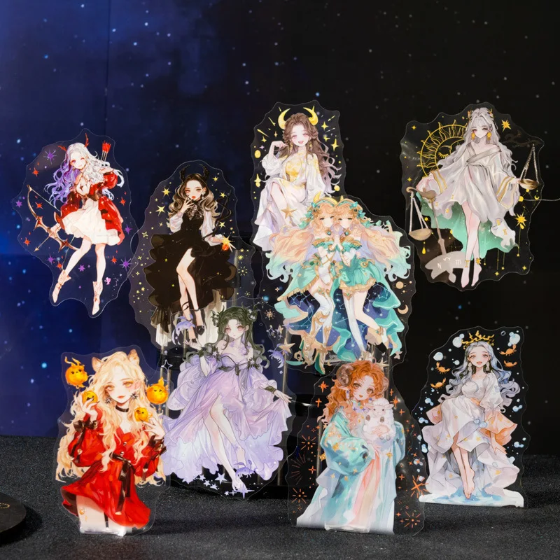 10pcs/lot Kawaii Scrapbook Stickers The Twelve Constellations Goddess Record Scrapbooking  Planner Decorative Stationery