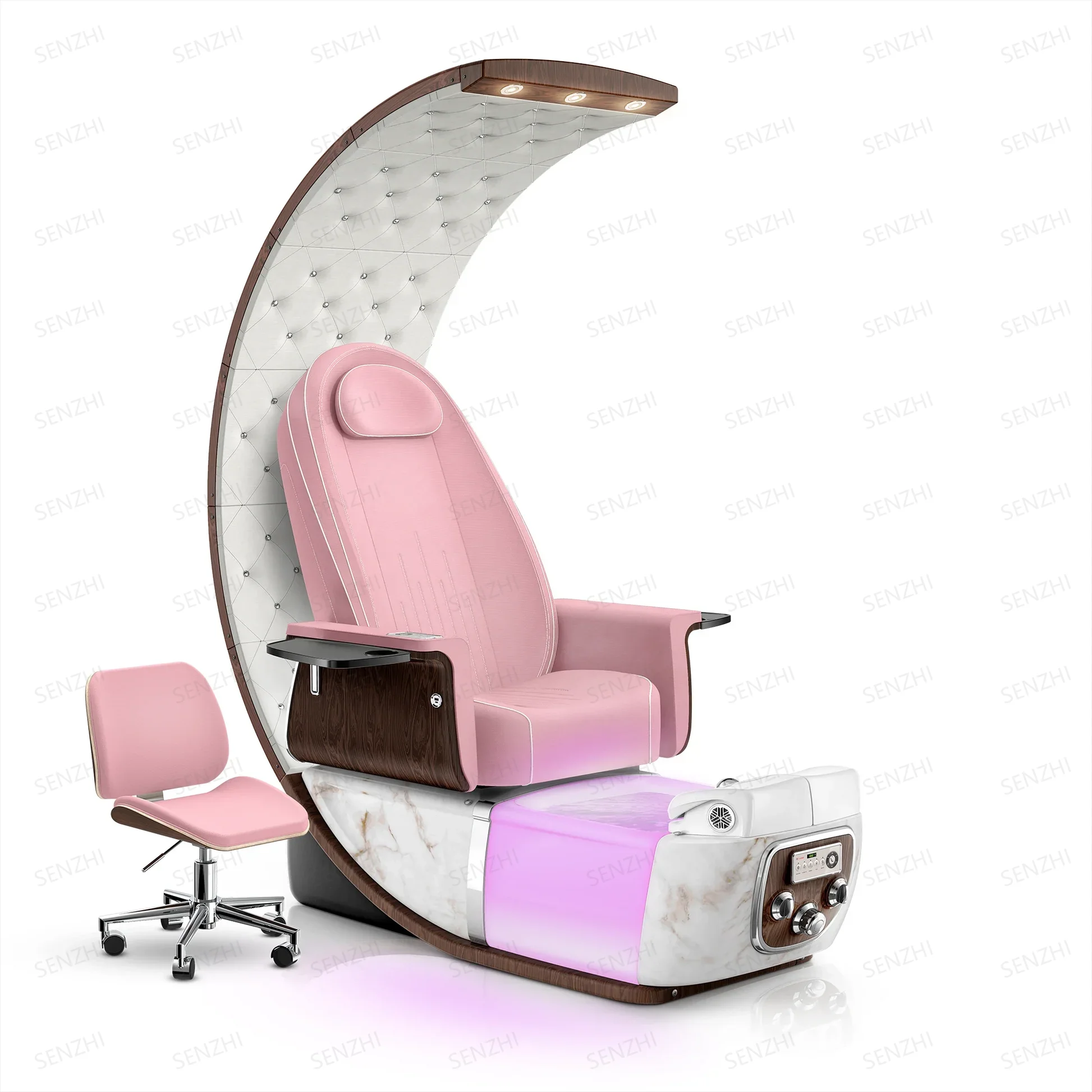 Wholesale Nail Salon Human Touch Massage Throne Style Professional High Back Foot Care Salon Pedicure Chair With Basin