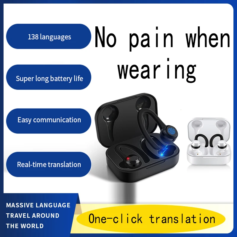 New Translator Headphone Smart Real-time Translate Instant Device Smart Earphones for Learning Languages Study Foreign Language