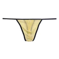 Sheer Mesh Thong for Men Sexy See-Through U-Convex Pouch T-Back Underwear Panties Gay Erotic Low Rise High Fork Daily Underpants