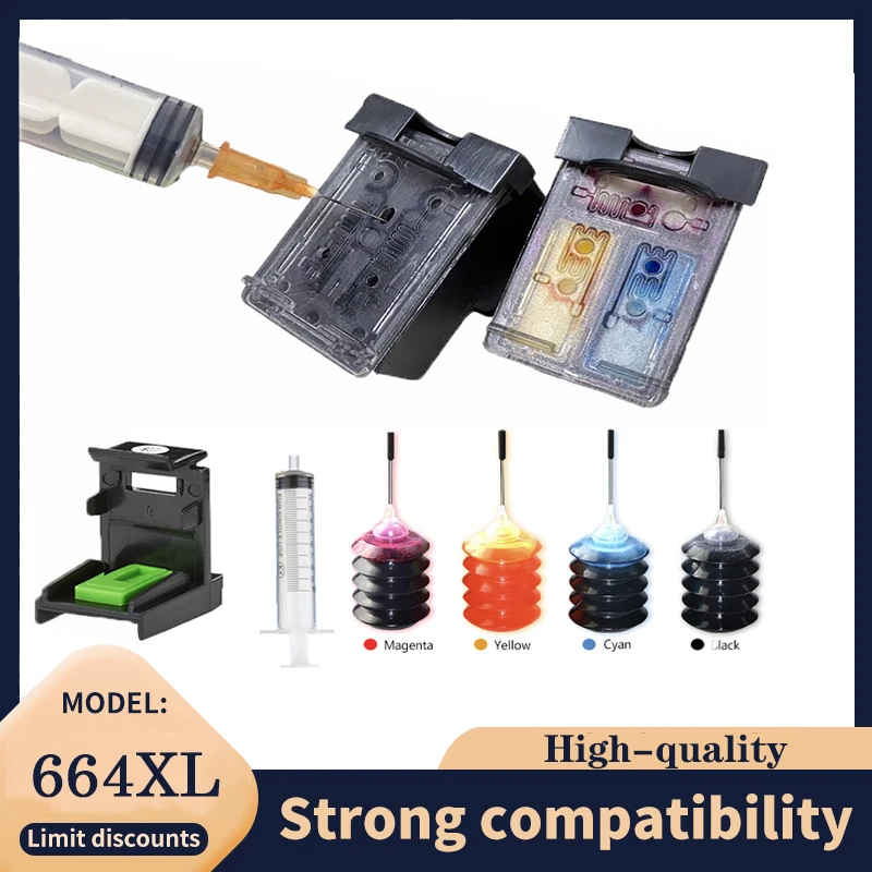 Vilaxh Refill Kit 664 664XL Replacement Ink Cartridge for HP 664 664XL Deskjet 3638 4535 4536 4538 1115 2135 3635 2138 36364675
